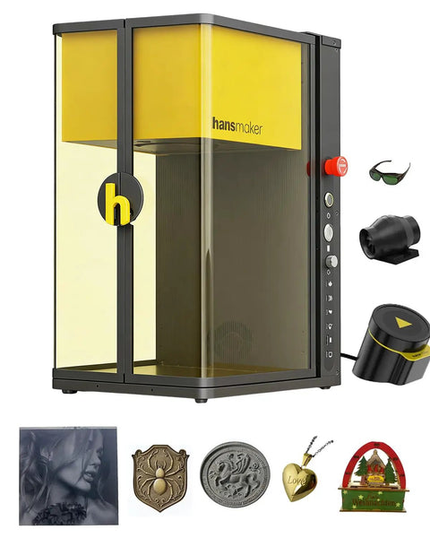 D1 Ultra 30W Fiber and 20W Diode Dual Laser Engraver with 16MP camera, 0.03mm precision, 220x220mm work area, includes accessories