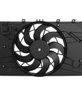 No Sweat Plug And Play Engine Radiator Cooling Fan Assembly for 2011 2016 Chevrolet Cruze with black plastic fan blades.
