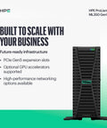 Premium Enterprise Tower Server Powered By Intel Xeon Silver 12 Core Chipset 64GB DDR5 RAM, front view detailing features.