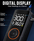Digital gauge display of the Slick Cordless Tire Inflator Compact Air Compressor For Tesla Cybertruck 2023 2024 2025 2026