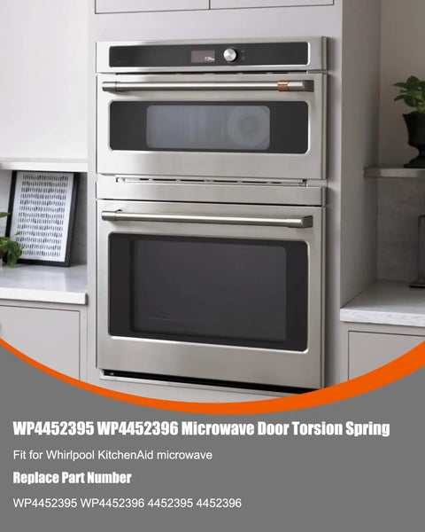 Microwave Door Torsion Spring Kit For Left And Right Hinges Fix That Wobbly Door Get Smooth Open Close Rebuild Tension For Whirlpool KitchenAid Microwave Hinge 4452395 4452396 with oven