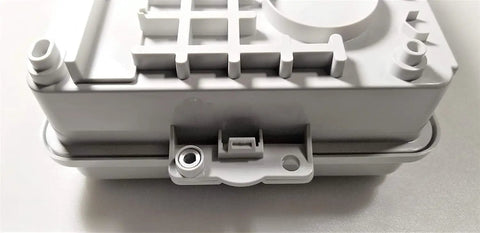 Side view of Heavy Duty Weatherproof Multi Purpose Enclosure 9x9x4 Inch with cable retention slots and mounting bosses