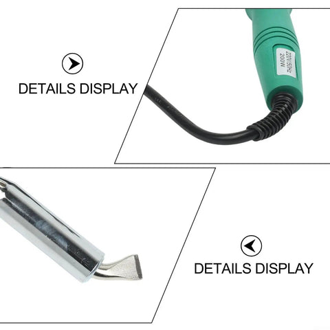 Pro Grade Electric Soldering Iron With Plastic Handle, 100W 150W 200W 300W 220V, close-up of handle and tip, heavy duty tool