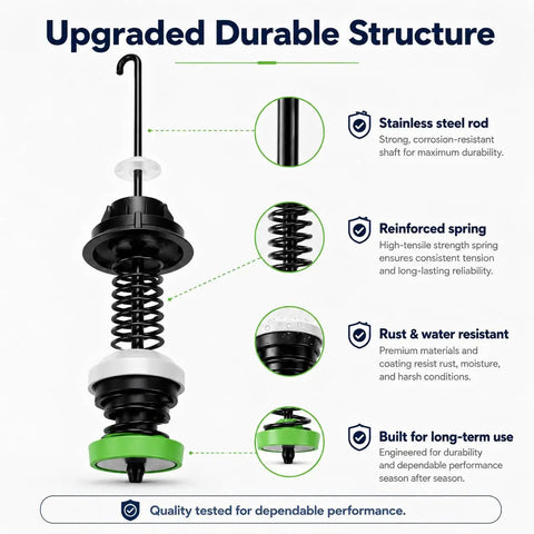 Heavy Duty Suspension Rod Kit For Top Load Washers with stainless steel and reinforced spring for durable laundry performance.