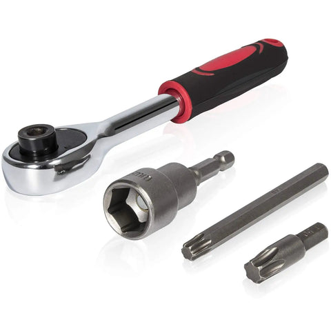 Hard Top And Door Removal Torx Tool Kit For Jeep Wrangler 2007-2024 JK JKU JL JLU with ratchet and T40 bits displayed