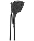 Five Spray In2ition 2 In 1 Dual Shower Head With Hose And Magnetic Dock Handheld Matte Black Shower System on white background