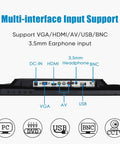 Back view of Big 19 Inch CCTV Security Monitor With No Image Stretch For NVR showing multiple input ports including HDMI, USB, VGA.