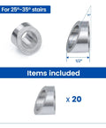 Twenty Pack Beveled Angle Washers For Cable Railing Three Eighths Inch Inner Diameter Stainless Steel T316 With 25 30 35 Degree Angles