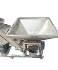 Heavy Duty Bucket Elevator Material Conveyor With 220V Single Phase Motor, stainless steel hopper for granular bulk goods.