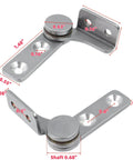Three Newton Meter Torque Shaft Damping Hinges For Folding Tables Cabinets Doors And Windows, 0.68 Inch Shaft, 304 Stainless Steel, Left And Right Pair, Adjustable Positioning Friction Hinges, 2.1 X 1.66 X 0.63 Inches, close-up view.
