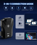 Bluetooth 2D Barcode Scanner Back Clip For Phones Ultra Fast Wireless USB Reader with 3-in-1 Connection Mode
