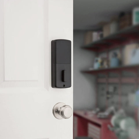 Keyless Entry Deadbolt Electronic Door Lock With Six Button Keypad For Garage Or Side Door No Key To Lose Satin Nickel One Touch Locking