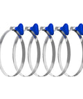 4 Inch Key Type Hose Clamp Set Thumb Screw Adjustable Stainless Steel Pro Grade Clamps For Dust Collection Hoses And Dryer Vent Lines