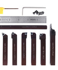 Accusize 9pc indexable carbide turning tool and boring bar set with 1/2 in shank for aluminum
