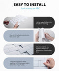 Steps to install Thicker Version Peel And Stick Subway Tile Backsplash No Brainer DIY 12x12 Inch For Kitchen Easy 10 Tiles with adhesive