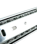 Close-up of One Pack Soft Close Ball Bearing Drawer Slides 45mm Long For Kitchen Cabinets Under Desk Stainless Steel