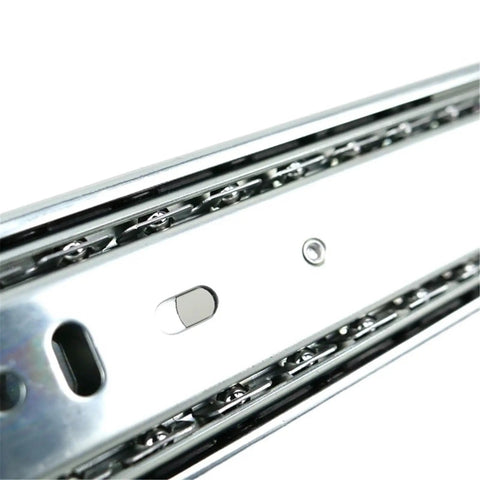 Close-up of One Pack Soft Close Ball Bearing Drawer Slides 45mm Long For Kitchen Cabinets Under Desk Stainless Steel