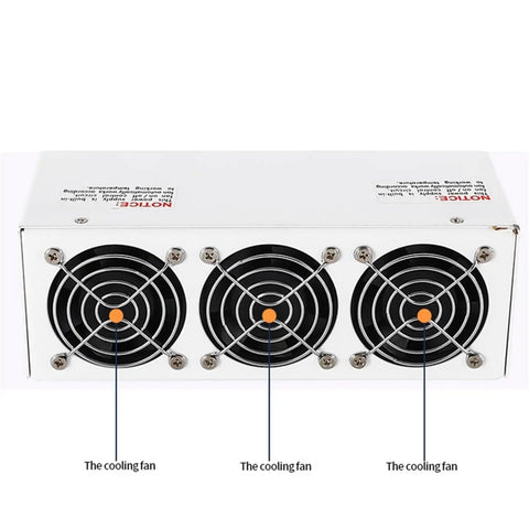 Back view of Beefy 5000W Switching Power Supply CC CV 110V 220V 380V Input 0-220V Adjustable Output 0-22.7A with cooling fans visible