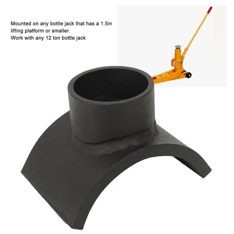 Heavy Duty Bottle Jack Adapter Saddle For 3 Inch Axle Tubes, 12 Ton Capacity, Iron Construction, Hydraulic Lifting Accessory