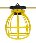 Industrial Cage String Lights 50 Ft With 5 E26 Sockets 75W Max Per Bulb ETL Rated Indoor Outdoor Jobsite Lighting for Attics
