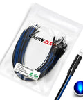 Blue 3mm Pre Wired LED Diodes 20 Pack With 560 Ohm 0.25W Resistor And 24 AWG Wire Clear Round Lens DC 12V Dash Illumination Indicator Lights For Automotive Projects