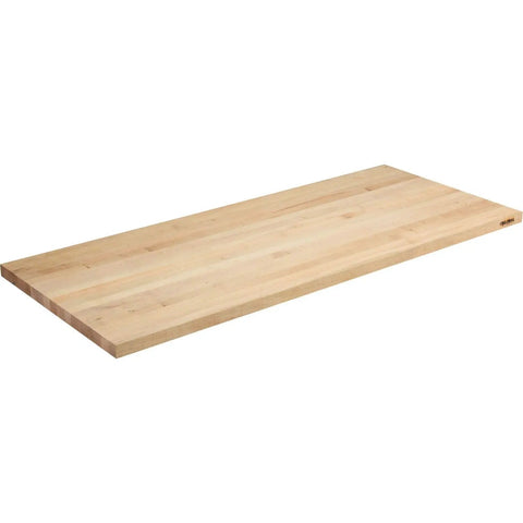 Built Tough Heavy Duty Workbench With All Welded Steel Frame And Thick Maple Top featuring a smooth maple surface top.