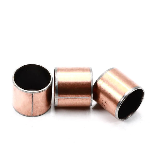 Three Piece Self Lubricating Oilless Bushing Sleeve Bearing 0.55 Inch Bore 0.62 Inch Outside Diameter 0.59 Inch Length Carbon Steel Sintered Bronze