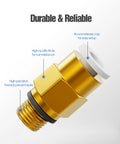 Gold brass push-to-connect pneumatic fitting with white cap for Bowden PTFE tube