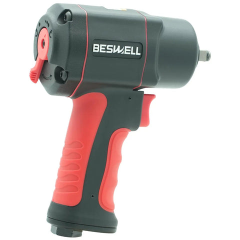 3/8-Inch Stubby Air Impact Wrench, Compact Pneumatic Tool With 600 Ft-Lbs Max Torque, Twin-Hammer Mechanism For Tight Spaces