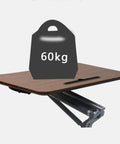 Rolling Laptop Desk With Adjustable Height Stand Ergonomic Portable Workstation For Home Office Gaming Setup showing a sturdy surface holding 60kg.