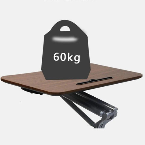 Rolling Laptop Desk With Adjustable Height Stand Ergonomic Portable Workstation For Home Office Gaming Setup showing a sturdy surface holding 60kg.
