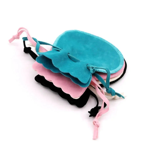 Colorful small velvet jewelry pouch drawstring bags set of 60 for rings and earrings gift ready packaging and display storage