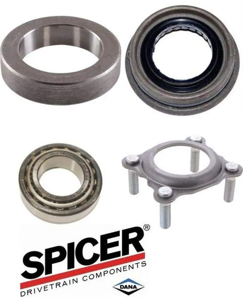 Jeep Wrangler JK Rear Axle Bearing And Seal Kit One Side Repair Pack with Spicer components and retainer plate, 2007-2017 models.