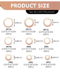 Copper Washers 200-Piece Metric Crush Washer Set For Car And Motorcycle showing 9 Sizes Flat Ring Oil Drain Plug Sealing Gaskets