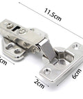 20 Piece Stainless Steel Hydraulic Cabinet Door Hinges With Soft Close Damper No Fuss Gold Finish Easy Install Clips Heavy Duty Cupboard Hardware For Kitchen Cabinets And Furniture, shown up close with measurement details.