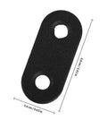 12 Sets Black Stainless Steel Straight Brackets With Screws For Beds And Shelves, oval shape, showing predrilled holes measurement