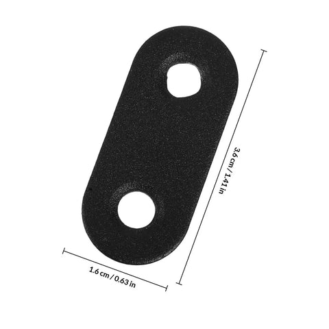 Detail of Heavy Duty Flat Metal Brackets Set, 12 Black Stainless Steel Mending Plates With Pre Drilled Holes And Screws For Furniture And Chair Support
