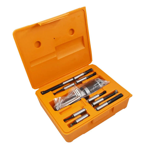 Nine Pack Boring Head Set With R8 Shank One Half Inch Boring Bar Carbide Construction for Bridgeport in orange case