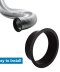 4 Pack 8 Inch Duct Connector Flange ABS Plastic Straight Pipe Flange For HVAC Ventilation System Black DIY Friendly Easy Install Duct Connector With Pre Drilled Holes Compatible With 8 Inch Tubes