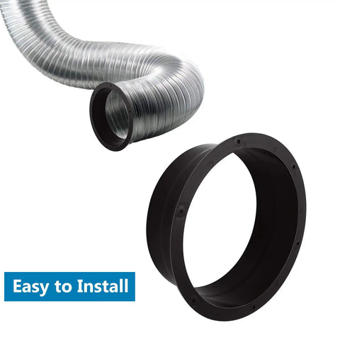 4 Pack 8 Inch Duct Connector Flange ABS Plastic Straight Pipe Flange For HVAC Ventilation System Black DIY Friendly Easy Install Duct Connector With Pre Drilled Holes Compatible With 8 Inch Tubes