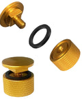 Heavy Duty Welding Hood Helmet Fasteners For 100 Series Flip Hood And Fiber Metal Headgear Water Ripple Pattern Screws Replaces Plastic Parts Aluminum Gold Finish 1 Pair