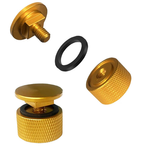 Heavy Duty Welding Hood Helmet Fasteners For 100 Series Flip Hood And Fiber Metal Headgear Water Ripple Pattern Screws Replaces Plastic Parts Aluminum Gold Finish 1 Pair