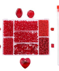 Mixed Shape Faceted Crystal Glass Beads With Premium Loose Spacers Plus Jewelry Making Supplies To Slap Together Dope Custom Bracelet And Necklace Pieces Daily featuring red beads.