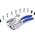 16 Piece Metal Hole Punch Kit For Sheet Metal With Puncher Built For Pros, Includes Seven Punch And Die Sizes