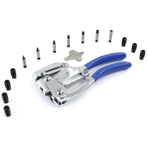 16 Piece Metal Hole Punch Kit For Sheet Metal With Puncher Built For Pros, Includes Seven Punch And Die Sizes