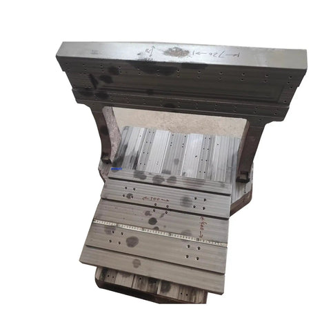 Upgrade Your Workspace With This 3 Kw Automatic Tool Change Cnc Spindle Featuring Bt30 Taper 24000 Rpm Dual Voltage Wiring And Tough As Nails Build Quality, showing a metal base with grooves.