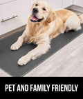 Dog on 2 Pack Cushioned Kitchen Floor Mats, 17x29 And 17x59, Waterproof And Stain Resistant, Half Inch Thick Anti Fatigue Mat For Standing Desk, Ergonomic Foam Support, Charcoal