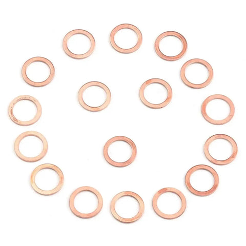 Flat Copper Washers And Gasket Kit Set For Automotive Repairs Heat Resistant Copper Rings And Solid Flat Seals Universal Fit For Sealing Bolts And Engine Components Durable DIY Auto Repair Essentials, 200-piece M5-M14 copper washers