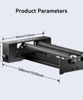 Top Tier Universal Laser Engraver Rotary Roller Attachment dimensions 184mm x 268mm, designed for precision engraving and cylindrical marking.