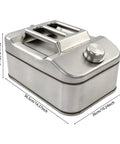 Heavy Duty 304 Stainless Steel Water Storage Canister 10 Liter Liquid Container with dimensions shown
